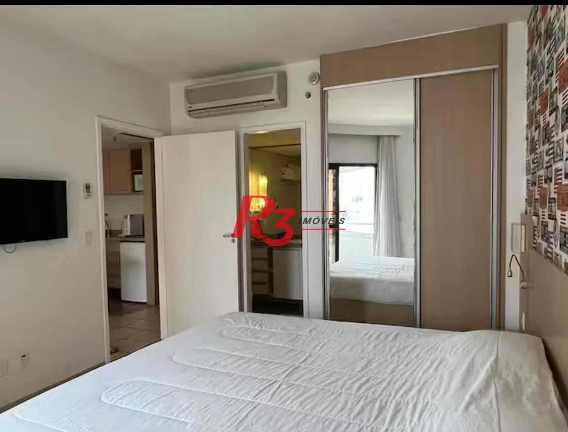 Flat com 1 dormitório para alugar, 42 m² por R$ 6.000,00/mês - Boqueirão - Santos/SP