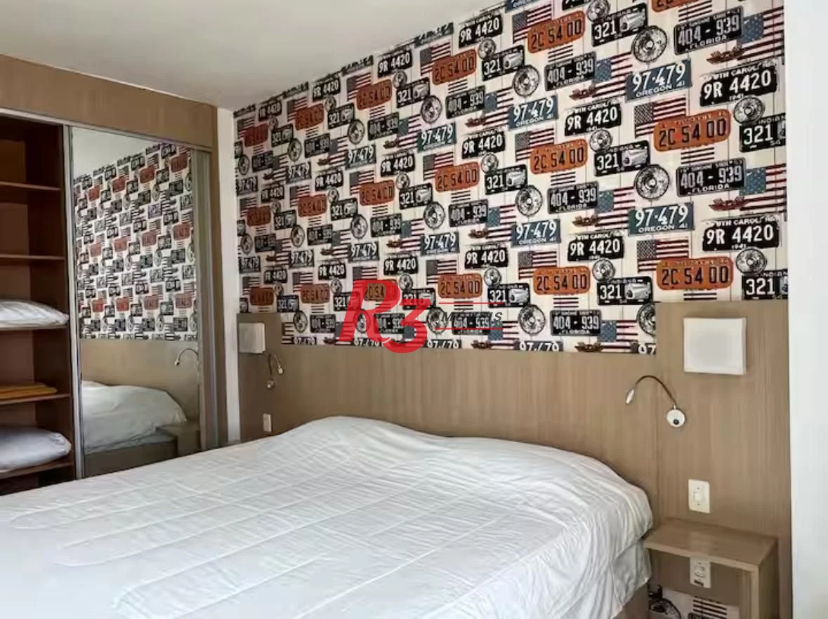 Flat com 1 dormitório para alugar, 42 m² por R$ 6.000,00/mês - Boqueirão - Santos/SP