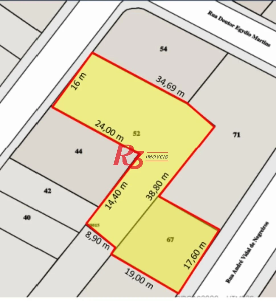 Terreno à venda, 1059 m² por R$ 10.060.000,00 - Ponta da Praia - Santos/SP