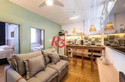 Apartamento com 2 dormitórios, 47 m² - venda por R$ 499.000,00 ou aluguel por R$ 4.400,00/mês - Gonzaga - Santos/SP