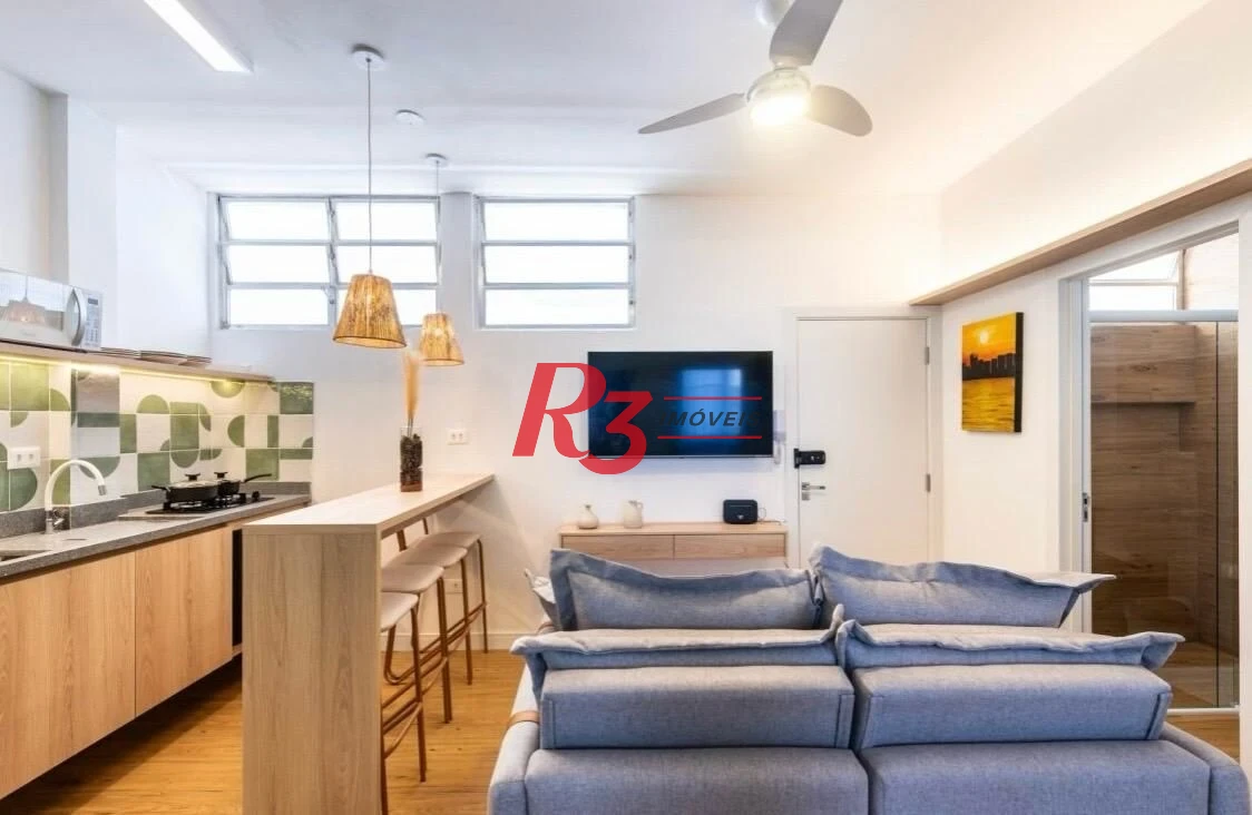 Apartamento com 2 dormitórios, 47 m² - venda por R$ 499.000,00 ou aluguel por R$ 4.400,00/mês - Gonzaga - Santos/SP