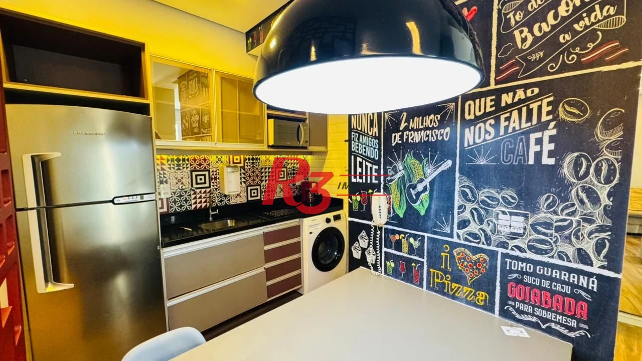 Apartamento com 1 dormitório para alugar, 54 m² por R$ 5.500,02/mês - Pompéia - Santos/SP