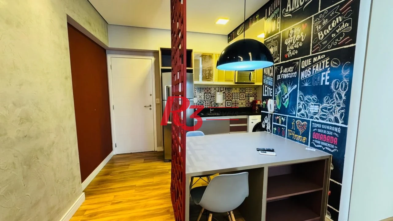 Apartamento com 1 dormitório para alugar, 54 m² por R$ 5.500,02/mês - Pompéia - Santos/SP