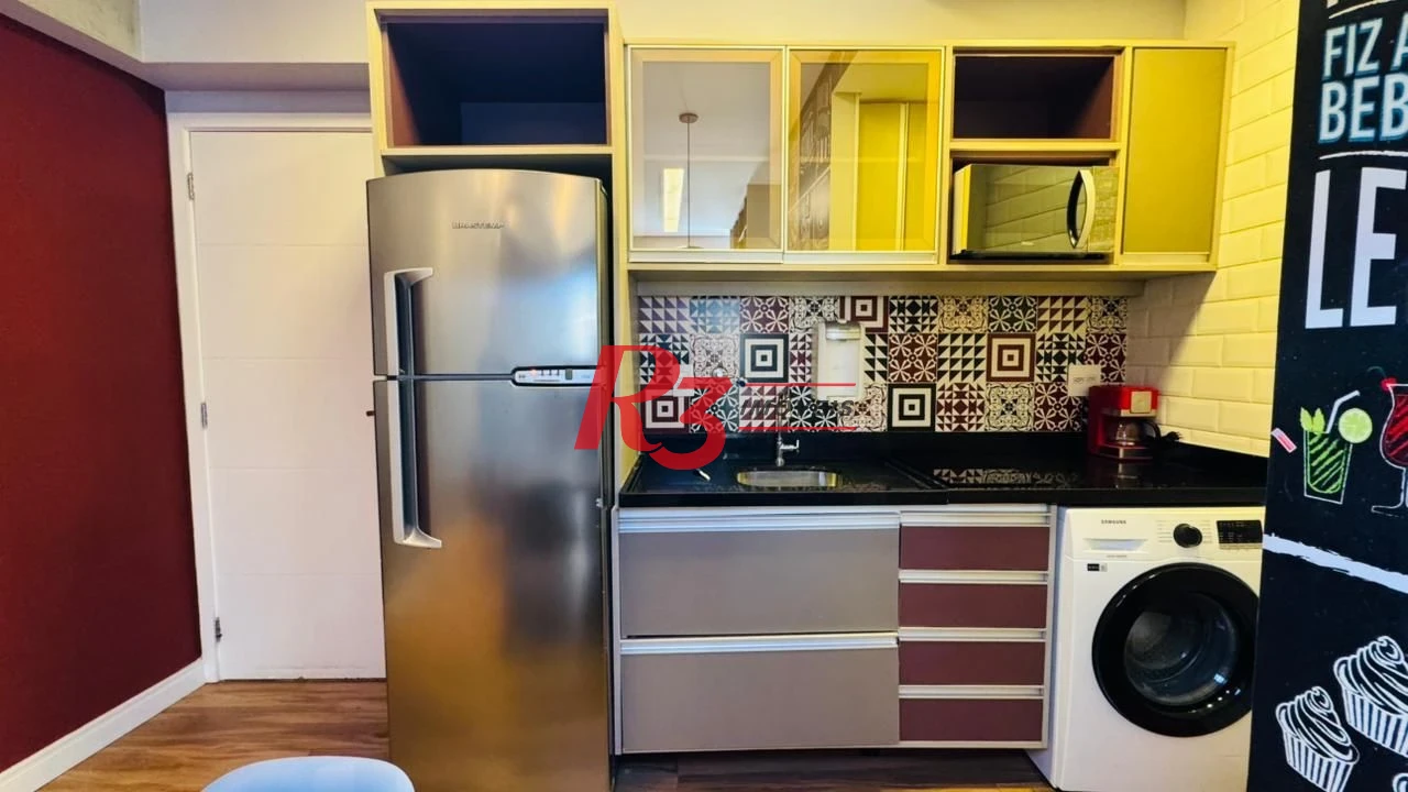 Apartamento com 1 dormitório para alugar, 54 m² por R$ 5.500,02/mês - Pompéia - Santos/SP