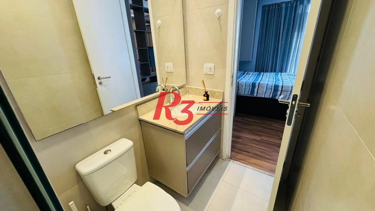 Apartamento com 1 dormitório para alugar, 54 m² por R$ 5.500,02/mês - Pompéia - Santos/SP
