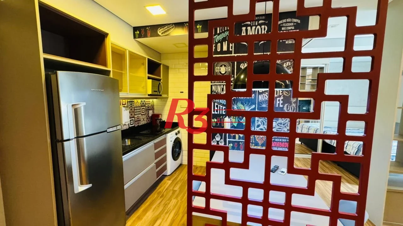 Apartamento com 1 dormitório para alugar, 54 m² por R$ 5.500,02/mês - Pompéia - Santos/SP