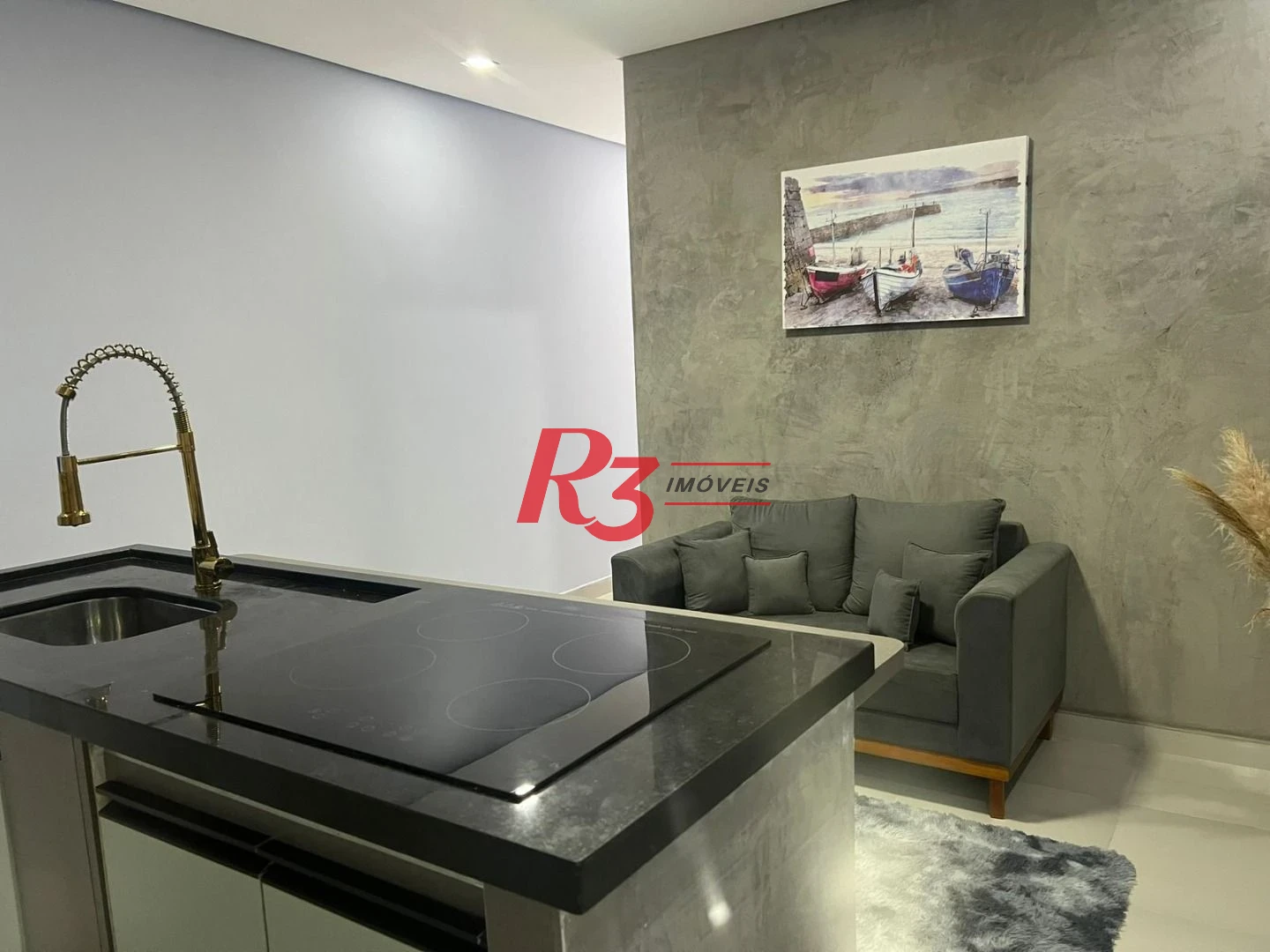 Studio com 1 dormitório à venda, 38 m² por R$ 390.000,00 - Boqueirão - Santos/SP