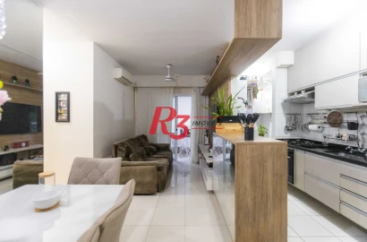 Apartamento com 2 dormitórios à venda, 62 m² por R$ 650.000,00 - Marapé - Santos/SP