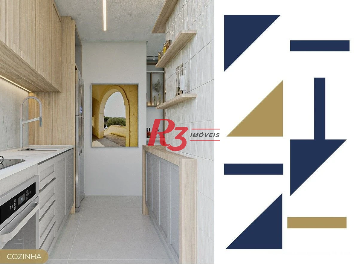 Apartamento com 1 dormitório à venda, 50 m² por R$ 600.000,00 - Marapé - Santos/SP