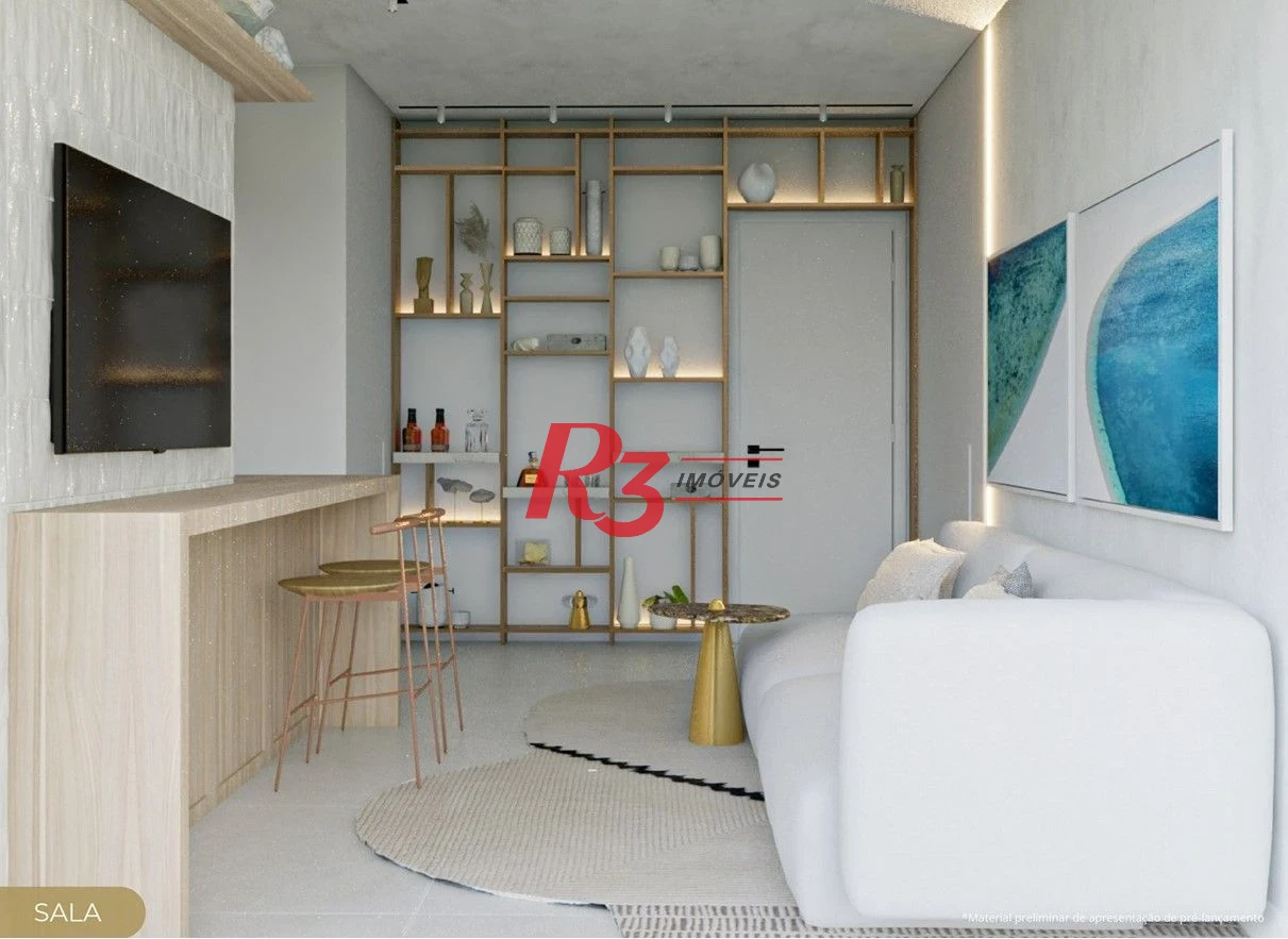 Apartamento com 1 dormitório à venda, 50 m² por R$ 600.000,00 - Marapé - Santos/SP