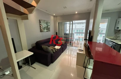 Apartamento Duplex com 1 dormitório à venda, 60 m² por R$ 882.000,00 - Gonzaga - Santos/SP