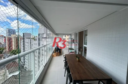 Apartamento para alugar, 108 m² por R$ 8.750,00/mês - Gonzaga - Santos/SP