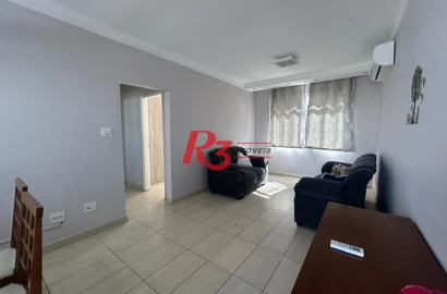 Apartamento com 1 dormitório, 65 m² - venda por R$ 485.000,00 ou aluguel por R$ 3.676,19/mês - Gonzaga - Santos/SP