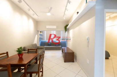 Apartamento com 1 dormitório para alugar, 68 m² por R$ 5.000,02/mês - José Menino - Santos/SP