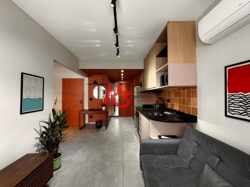Apartamento com 1 dormitório para alugar, 62 m² - Ponta da Praia - Santos/SP