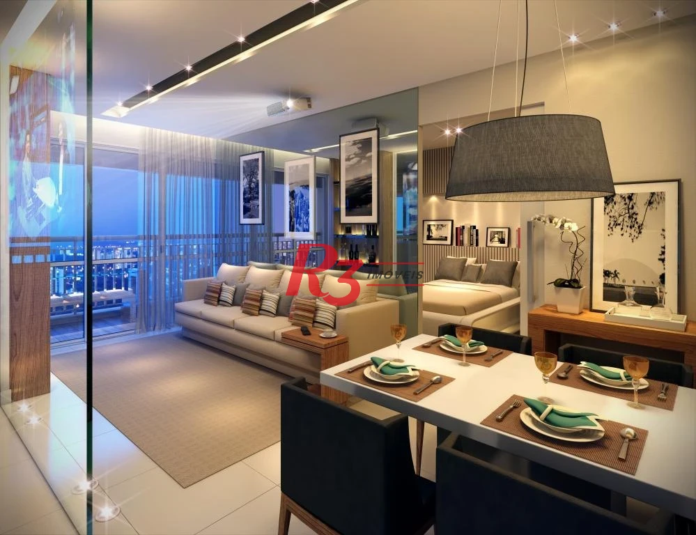 Apartamento com 1 dormitório para alugar, 49 m² por R$ 3.200,02/mês - Vila Matias - Santos/SP