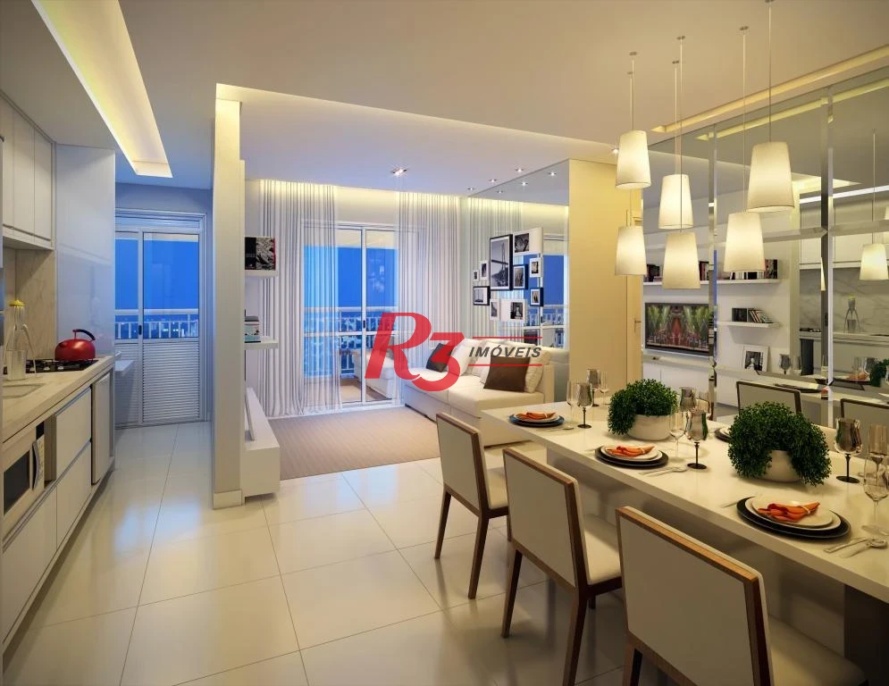 Apartamento com 1 dormitório para alugar, 49 m² por R$ 3.200,02/mês - Vila Matias - Santos/SP