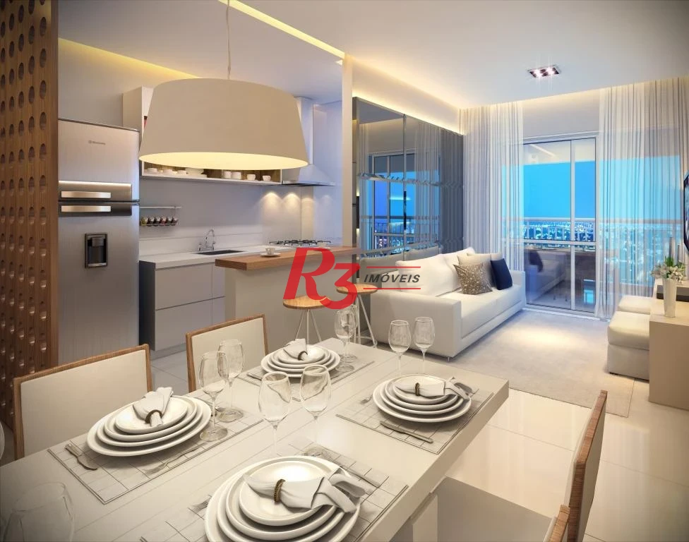 Apartamento com 1 dormitório para alugar, 49 m² por R$ 3.200,02/mês - Vila Matias - Santos/SP