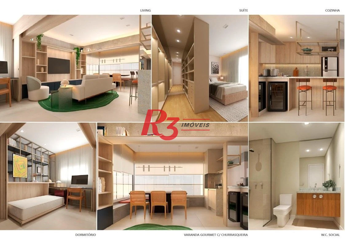 Apartamento com 1 dormitório à venda, 48 m² por R$ 430.000,00 - Centro - São Vicente/SP