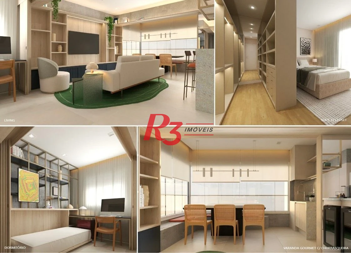 Apartamento com 1 dormitório à venda, 48 m² por R$ 430.000,00 - Centro - São Vicente/SP