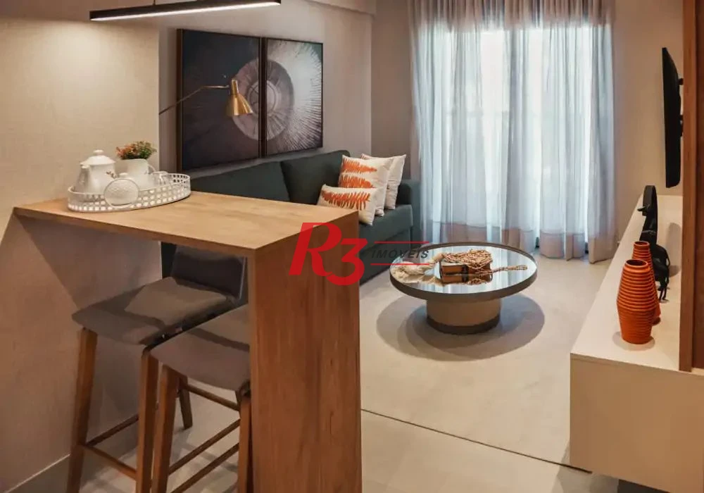 Apartamento com 1 dormitório para alugar, 47 m² por R$ 6.500,00/mês - Embaré - Santos/SP