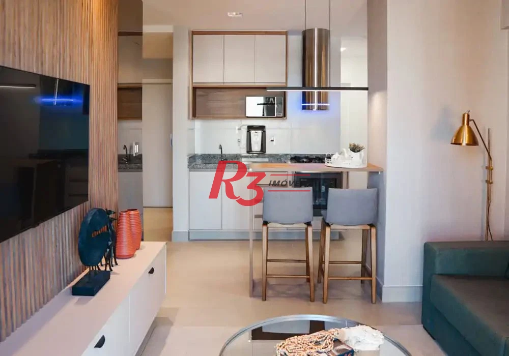 Apartamento com 1 dormitório para alugar, 47 m² por R$ 6.500,00/mês - Embaré - Santos/SP