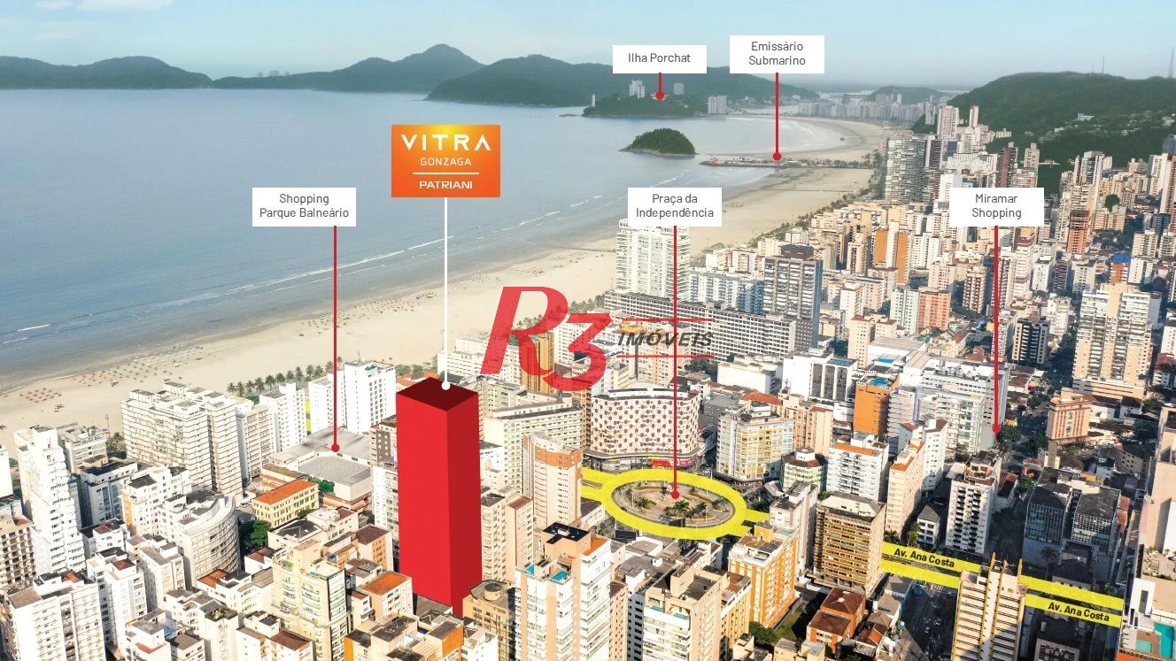 Apartamento com 3 dormitórios à venda, 127 m² por R$ 2.450.000,00 - Gonzaga - Santos/SP