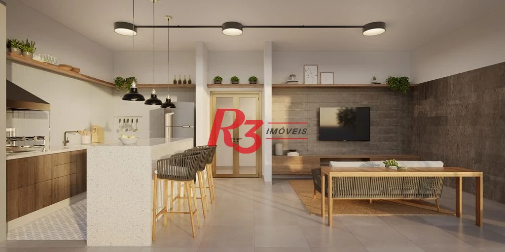 Apartamento Garden com 1 dormitório à venda, 73 m² por R$ 820.000,00 - Ponta da Praia - Santos/SP