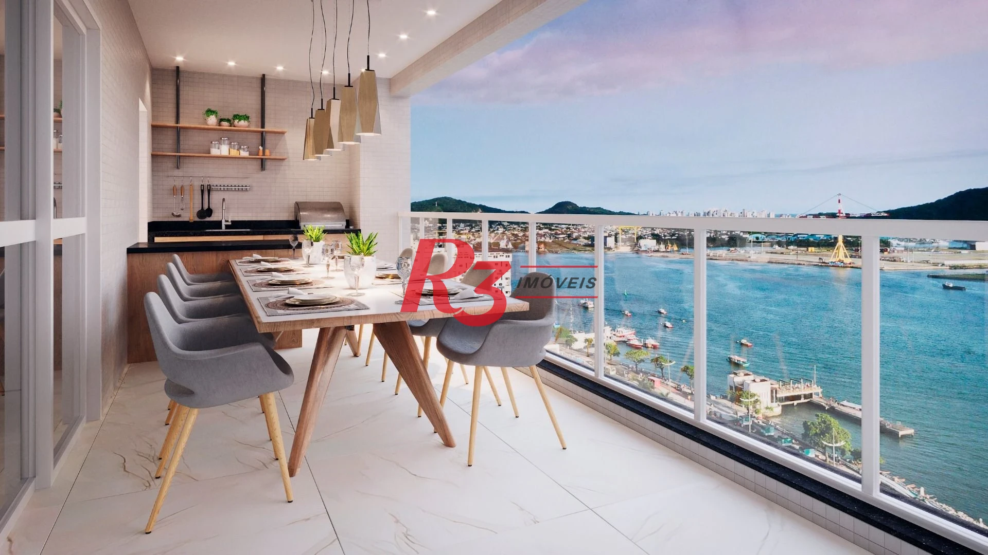 Apartamento com 3 dormitórios à venda, 227 m² por R$ 6.400.000,00 - Ponta da Praia - Santos/SP