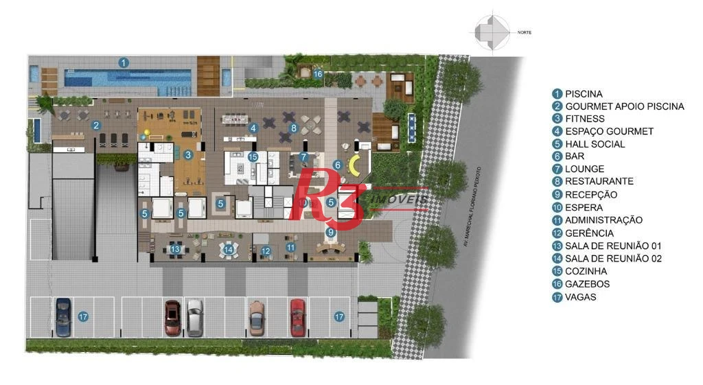 Apartamento com 1 dormitório para alugar, 45 m² por R$ 5.700,00/mês - Gonzaga - Santos/SP